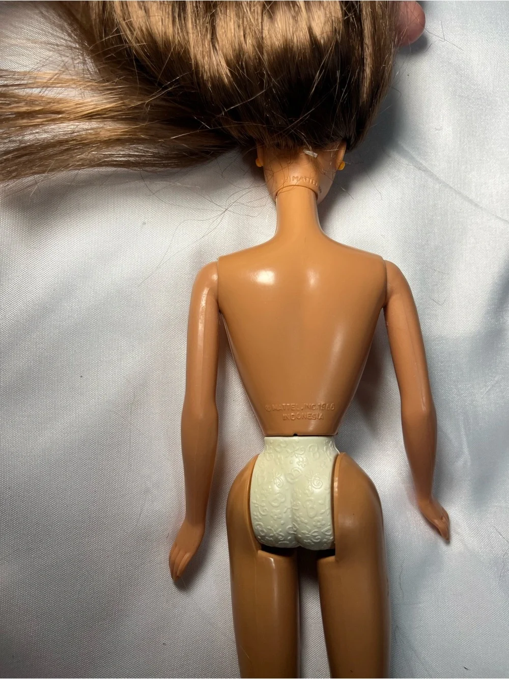Vintage 1997 Mattel Bead Blast Barbie Doll Nude Red Brown Hair Orange Jewelry